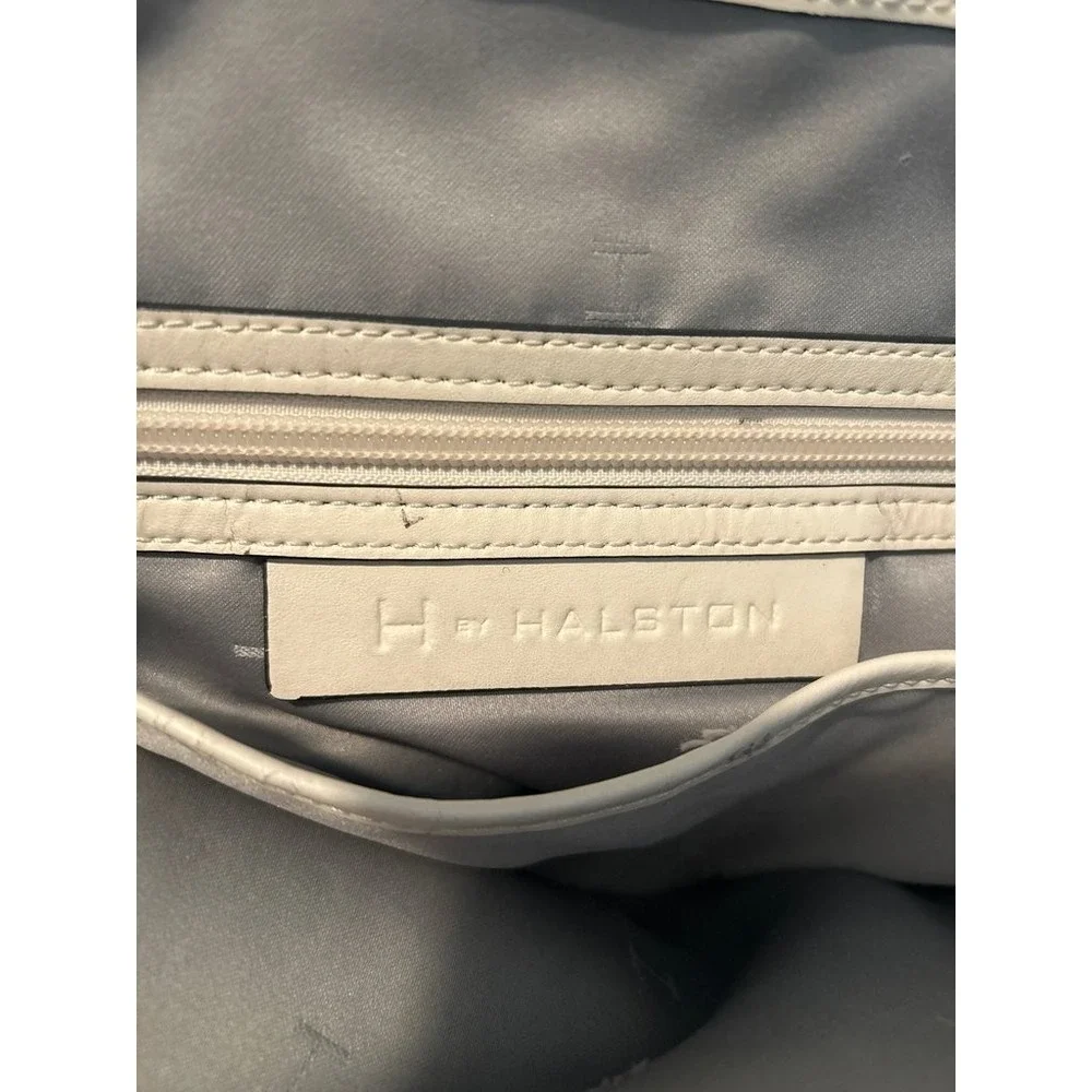 Vintage White Leather Bucket Bag H By Halston